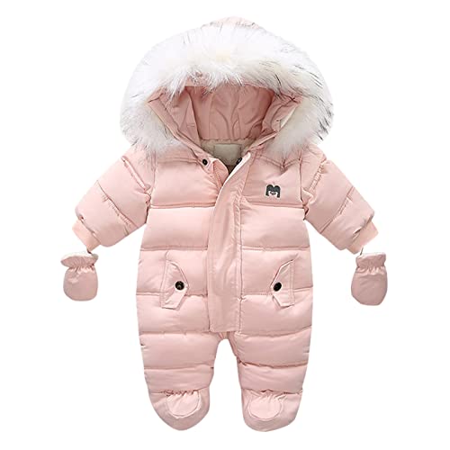 Baby Schneeanzug Kapuzenoverall Wintermantel Unisex Baby Winteroverall Strampler Kleidung Dicke Jacke Outwear Overall Baby Winter mit Kapuze Langarm Jumpsuit Warm Outfits für Kleinkind Jungen Mädchen von TOPJIAO