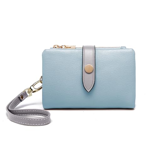 TOPKULL Geldbörse für Damen, RFID-Geldbörse, klein, Leder, kompakte Handgelenk-Geldbörse für Damen, dreifach gefaltete Kartenfächer, mehrere Kreditkartenfächer, Reißverschluss, Münzfach und von TOPKULL