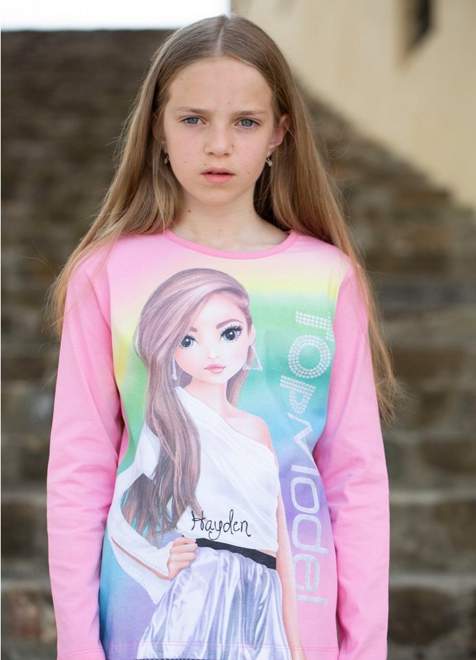 TOPModel Langarmshirt mit extra großem Frontmotiv von TOPModel