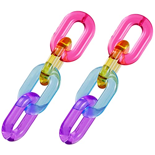 TOPPERFUN 1 Paar Bunte Kettenohrringe für Frauen Extravaganter Dangle Schmuck für Partys Reisen und Alltag Stilvolles Design Jelly Look von TOPPERFUN