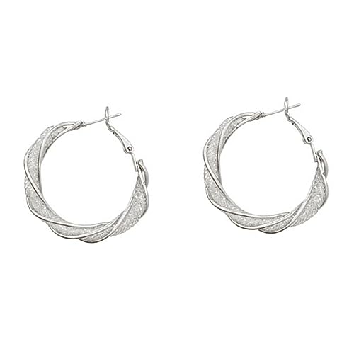 TOPPERFUN 1 Paar Damen Ohrringe Design Creolen mit Hohldesign Leicht und Elegant für Büro Dating und Freizeit Silber TOPPERFUN 1 Paar Damen Ohrringe Design Creolen mit Hohldesign Leicht und Elegant für Büro Dating und Freizeit Silber von TOPPERFUN