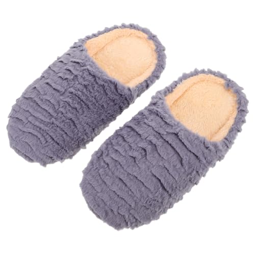 TOPPERFUN 1 Paar Hausschuhe Für Herren, Rutschfeste Hausschuhe Mit Weicher Sohle Für Männer Mit Warmem Futter, Unisex, Leise Heimschuhe Mit Rutschfester Sohle, Größe Grau 42/43 von TOPPERFUN