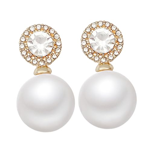 TOPPERFUN 1 Paar Perlenohrringe für Damen Einfache Ohrstecker mit Faux Perlen Design Ohrringe für Besondere Anlässe Modischer Schmuck für Verschiedene Geschenkidee für Frauen von TOPPERFUN