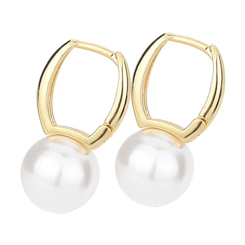 TOPPERFUN 1 Paar Perlenohrringe für Damen Trendige Hoops mit Kunstperlen für Täglichen Gebrauch und Besondere Anlässe Hypoallergen Langlebig und von TOPPERFUN