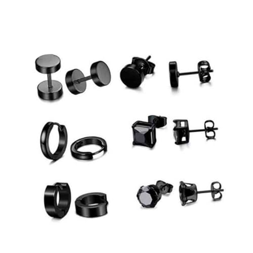 TOPPERFUN 1 Paar Runde Ohrringe für Damen Eardrop Schmuck in Schwarz Umweltfreundlichem Material für Tägliches Tragen Feiern und Besondere Anlässe von TOPPERFUN