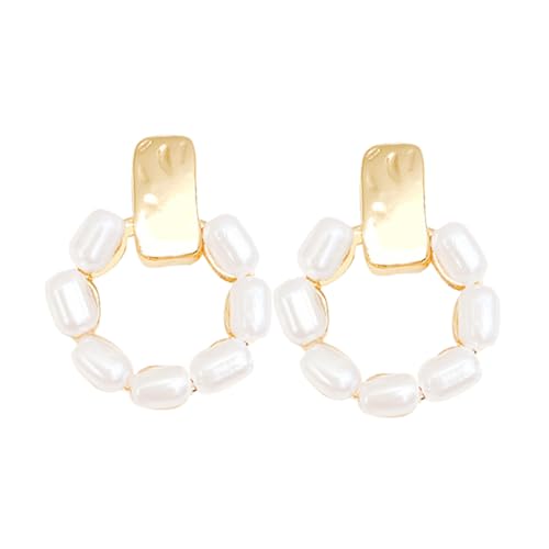 TOPPERFUN 1 Paar Runde Ohrringe für Frauen mit Kunstperlen Hängende Ohrstecker für Hochzeiten Partys und Besondere Anlässe Stilvoller Schmuck für Damen und Teenager TOPPERFUN 1 Paar Runde Ohrringe für Frauen mit Kunstperlen Hängende Ohrstecker für Hochzeiten Partys und Besondere Anlässe Stilvoller Schmuck für Damen und Teenager von TOPPERFUN