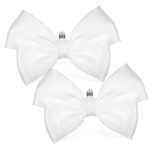 TOPPERFUN 1 Paar Satinschleifen Schuhclips Abnehmbare Schuhschnallen Dekorative Schuhanhänger für Damen Schuhschmuck Zubehör für Pumps und Flats von TOPPERFUN