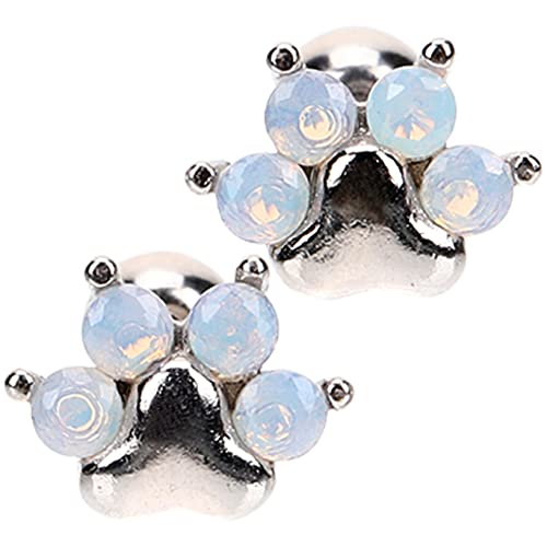 TOPPERFUN Katzenpfoten Ohrstecker S925 Silber mit Kristallen Süße Damen Ohrringe für Mädchen Trendiger Ohrschmuck für Besondere Anlässe von TOPPERFUN
