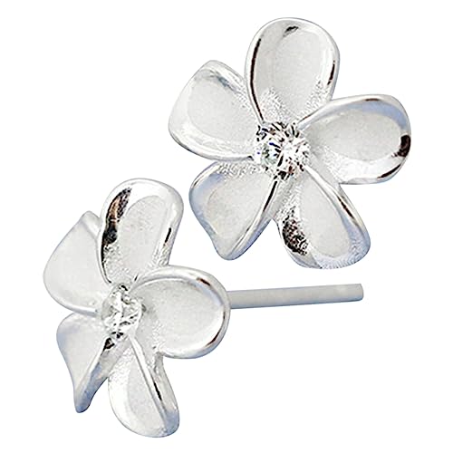 TOPPERFUN 1 Paar Silber Ohrringe Blumenohrringe für Frauen und Mädchen Eleganter Schmuck Kreative Blumendesign für Alltag und Besondere Anlässe von TOPPERFUN
