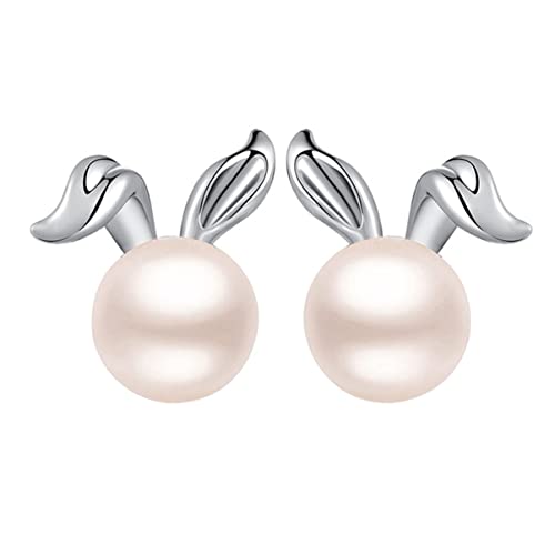 TOPPERFUN 1 Paar Silber Ohrringe mit Asymmetrischem Kaninchen Design und Süßwasserperlen Statement Ohrringe für Frauen für Hochzeiten Partys und TOPPERFUN 1 Paar Silber Ohrringe mit Asymmetrischem Kaninchen Design und Süßwasserperlen Statement Ohrringe für Frauen für Hochzeiten Partys und von TOPPERFUN