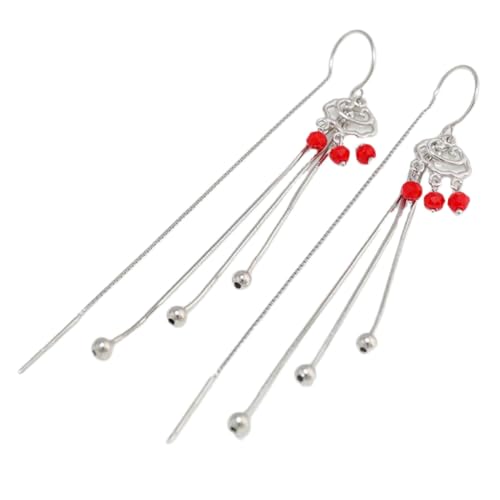 TOPPERFUN 1 Paar Silber Vintage Ohrringe mit Langem Quaste Design Lock Form Ohrschmuck für Damen als für Hochzeit oder Geburtstag TOPPERFUN 1 Paar Silber Vintage Ohrringe mit Langem Quaste Design Lock Form Ohrschmuck für Damen als für Hochzeit oder Geburtstag von TOPPERFUN