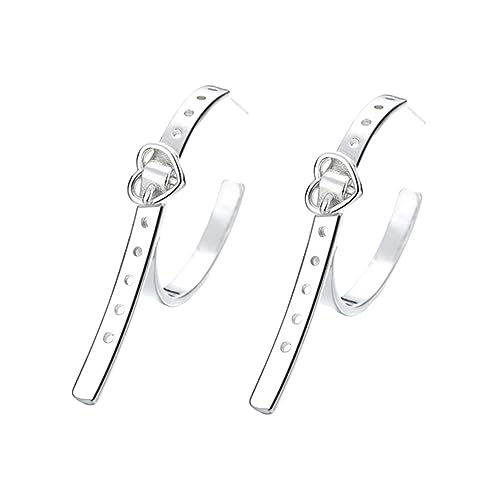 TOPPERFUN 1 Paar Stylische Vintage Ohrstecker im Retro Look mit Herz Buckle Design für Frauen für Alltag Disco und Besondere Anlässe von TOPPERFUN