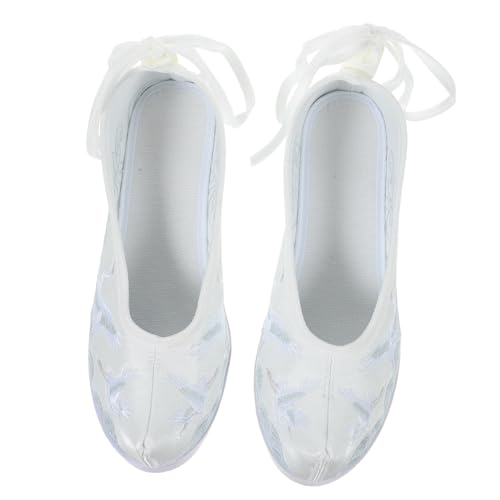 TOPPERFUN 1 Paar Vintage Bestickte Schuhe für Damen mit Innenkeil Chinesische Hanfu Schuhe Weiß Ethnisches Design und Atmungsaktiv für Alltag und Aufführungen TOPPERFUN 1 Paar Vintage Bestickte Schuhe für Damen mit Innenkeil Chinesische Hanfu Schuhe Weiß Ethnisches Design und Atmungsaktiv für Alltag und Aufführungen von TOPPERFUN
