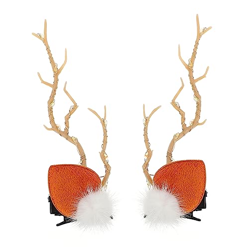 TOPPERFUN 1 Paar Weihnachtliche Antlers Haarspange mit Leuchteffekt Rehgeweih Haarnadeln für Cosplay Festliche Anlässe als Weihnachtsdeko für Partys TOPPERFUN 1 Paar Weihnachtliche Antlers Haarspange mit Leuchteffekt Rehgeweih Haarnadeln für Cosplay Festliche Anlässe als Weihnachtsdeko für Partys von TOPPERFUN