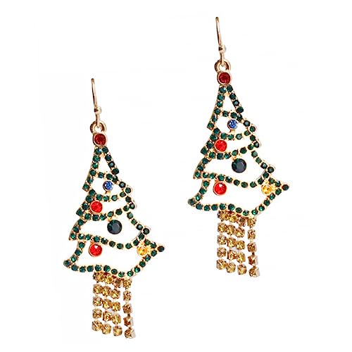 TOPPERFUN 1 Paar Weihnachtliche Ohrringe Weihnachtsbaum Ohrhänger Legierung für Festliche Dekoration für Partys und Familie Perfektes für Freunde von TOPPERFUN