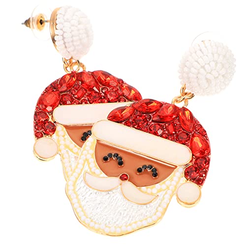TOPPERFUN 1 Paar Weihnachtsohrringe Damen Santa Ohrringe Leichte Weihnachtsmann Ohrstecker für Festtage für Partys und Alltag Hochwertige Hautfreundliche Ohrschmuck für Mädchen von TOPPERFUN