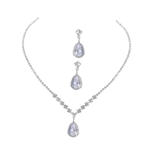 TOPPERFUN 1 Satz Clavicle und Ohrschmuck Set mit Ohrringen und Anhänger für Besondere Anlässe und für Frauen von TOPPERFUN