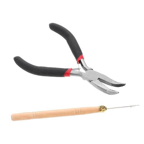 TOPPERFUN Häkelnadeln Für Haare Dreadlock-zange Zange Für Perückenflechten Werkzeuge Zum Weben Von Perücken Nadel Zum Flechten Von Perücken Glatte Oberfläche Holzgriff Haltbare Werkzeuge von TOPPERFUN