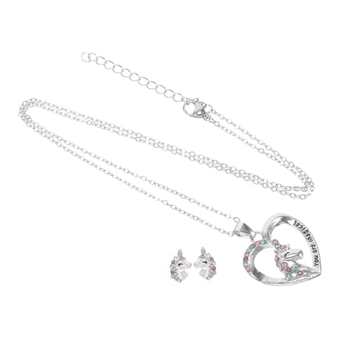 TOPPERFUN 1 Satz Einhorn Schmuckset für Mädchen mit Herzförmiger Halskette und Ohrringen Langlebig und Perfektes für Geburtstage und Feiertage TOPPERFUN 1 Satz Einhorn Schmuckset für Mädchen mit Herzförmiger Halskette und Ohrringen Langlebig und Perfektes für Geburtstage und Feiertage von TOPPERFUN