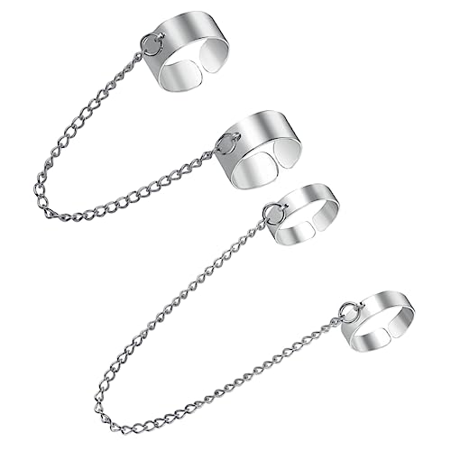 TOPPERFUN 1 Satz Kette Ring Set für Damen Punk Cuff Ring Set Hochwertigem Legierungs Material Einzigartiges Design für Festivals Tägliche Outfits und Kostümpartys TOPPERFUN 1 Satz Kette Ring Set für Damen Punk Cuff Ring Set Hochwertigem Legierungs Material Einzigartiges Design für Festivals Tägliche Outfits und Kostümpartys von TOPPERFUN