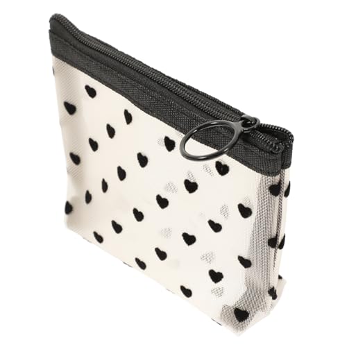 TOPPERFUN Multifunktions Reisetasche Für Make up Tragbare Kosmetiktasche Transparente Aufbewahrungstasche Nylon Beige Mit Schwarzen Punkten 4 Stück Für Reisen Organizer Für von TOPPERFUN