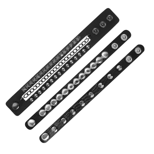 TOPPERFUN 1 Satz Punk Lederarmband Verstellbare Nietenbesetzte Armbänder für Herren Damen für Halloween Cosplay Performance Leicht Hochwertige Verarbeitung von TOPPERFUN