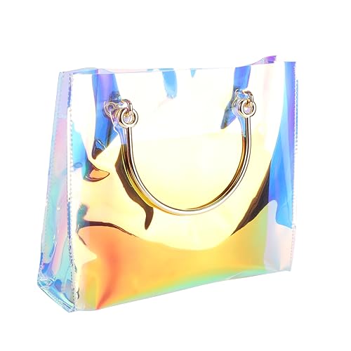 TOPPERFUN 1 Satz Transparente PVC Umhängetasche für Damen Stilvolle Crossbody Bag mit Kette Wasserdichtes Design für Reisen Shopping und Alltag für Ihre Freundin oder Mutter Horizontale von TOPPERFUN