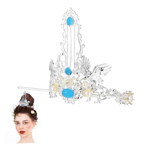 TOPPERFUN 1 Satz Vintage Chinesische Haarnadel Haarschmuck mit Retro Haarkrone und Haarstäbchen für Damen und Mädchen Elegant und Leicht für Perfekten Look von TOPPERFUN