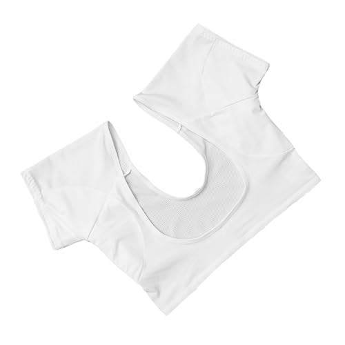 TOPPERFUN 1 Stück Damen Achselpads Unterwäsche Weste Atemberaubend Atmungsaktive Schweißpads für Weiß Wiederverwendbar Waschbar für Sommeraktivitäten Joggen und Sport von TOPPERFUN