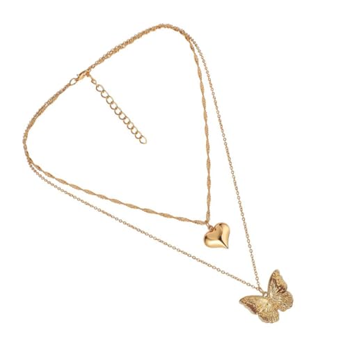 TOPPERFUN 1 Stück Damen Mehrschichtige Halskette mit Herzanhänger Clavicle Chain für Modischen Schmuck für Einschließlich Geburtstage und Valentinstag TOPPERFUN 1 Stück Damen Mehrschichtige Halskette mit Herzanhänger Clavicle Chain für Modischen Schmuck für Einschließlich Geburtstage und Valentinstag von TOPPERFUN