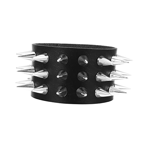 TOPPERFUN 1 Stück Dekoratives Armband Kunstleder mit Nieten Geeignet für Partys und Tägliches Tragen Modisches Handgelenkband für Punk und Rock Stil Fans von TOPPERFUN