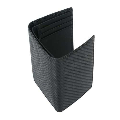 TOPPERFUN 1 Stück Faltbare Herren Geldbörse Carbonfaser RFID Sichere Brieftasche für Kreditkarten und Bargeld Große Kapazität Schwarz und Langlebig von TOPPERFUN