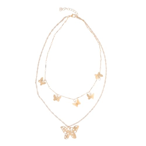 TOPPERFUN 1 Stück Halskette mit Unregelmäßigem Anhänger Mehrlagig und Goldfarbene Damen Schmuck für Partys und Besondere Anlässe von TOPPERFUN