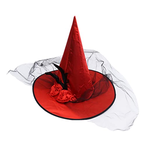 TOPPERFUN 1 Stück Hexenhut mit Kreativen Blumen und Federn für Halloween Kostüme für Rollenspiele Cosplay und Partys für Geeignet von TOPPERFUN