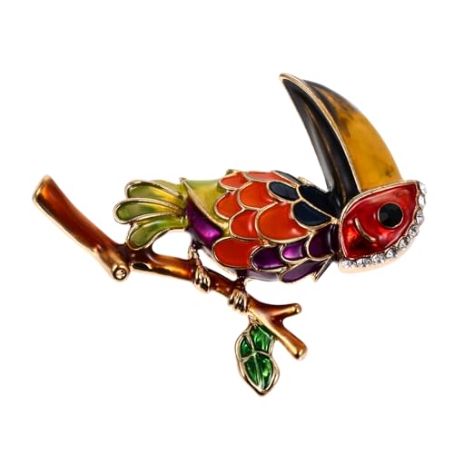 TOPPERFUN 1 Stück Kreative Papageien Brosche mit Öltröpfchen Design Modisches Accessoire für Damen für Kleidung Schicke Anstecknadel Geschenkidee für Besondere Anlässe von TOPPERFUN