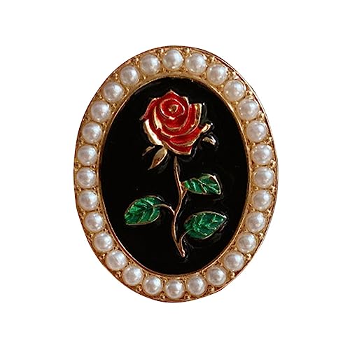 TOPPERFUN 1 Stück Rosenblüten Perlenbrosche für Damen Einzigartiges Kleidungsaccessoire Langlebig und Vielseitig Einsetzbar für Shirts Mäntel und Tops von TOPPERFUN