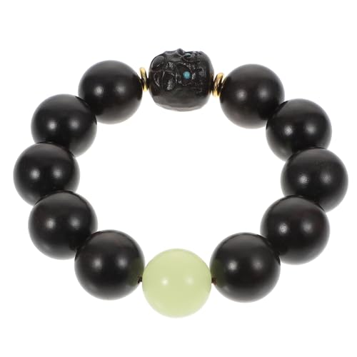 TOPPERFUN Schwarze Holzperlen Zum Auffädeln Ebenholzperlen Für Armbänder Und Kette Buddhistische Perlenketten Und Robust Einzigartiger Look Für Männer Und Frauen von TOPPERFUN