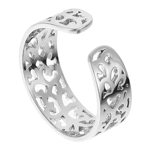 TOPPERFUN 1 Stück Silber Verstellbarer Zehenring für Damen und Herren Kreativer Offener Ring mit Ethno Muster Modischer Schmuck für Verschiedene Anlässe Hochzeit Geburtstag Party von TOPPERFUN