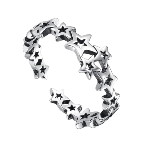 TOPPERFUN 1 Stück Stylischer Fünfzackiger Sternring für Damen Verstellbarer Modeschmuck Retro Silber für Kostüme und Tägliche Outfits Perfektes für Freundinnen TOPPERFUN 1 Stück Stylischer Fünfzackiger Sternring für Damen Verstellbarer Modeschmuck Retro Silber für Kostüme und Tägliche Outfits Perfektes für Freundinnen von TOPPERFUN