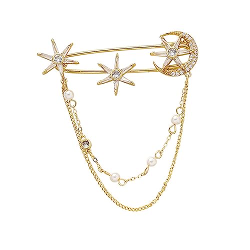 TOPPERFUN 1 Stück Stylischer Sechseckiger Ketten Anstecker für Damen und Herren Kreative Brosche mit Zirkonia Modisches Accessoire zur Bekleidung Glänzende und Langlebige Oberfläche für von TOPPERFUN