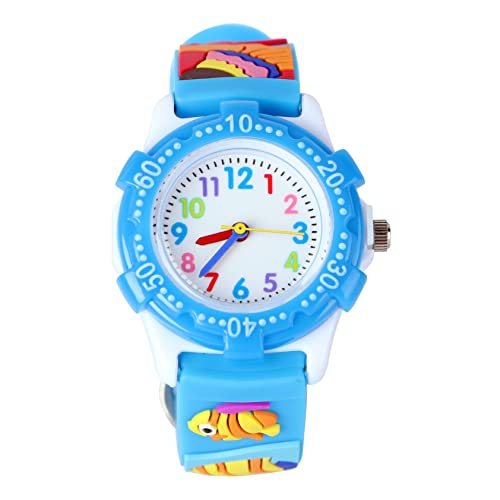 TOPPERFUN Kinderuhr 3d Unterwasserwelt Armbanduhr Für Jungen Und Mädchen Kreative Handgelenksdekoration Aus Umweltfreundlichem Material Leicht Ablesbar Und Langlebig Geschenke Zum von TOPPERFUN