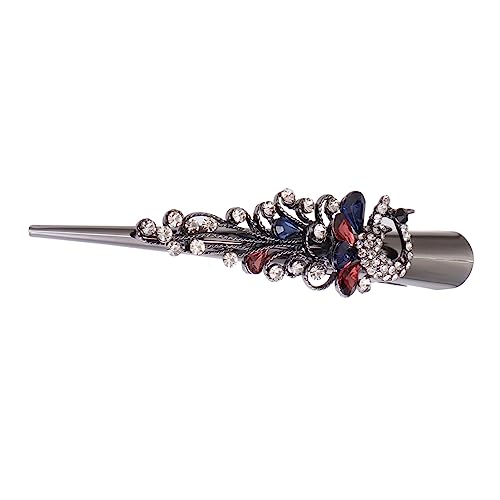 TOPPERFUN 1 Stück Vintage Haarklammer mit Bunten Strasssteinen Große Entenschnabelspange Legierung für Damen als Haarschmuck für Partys und Alltag von TOPPERFUN