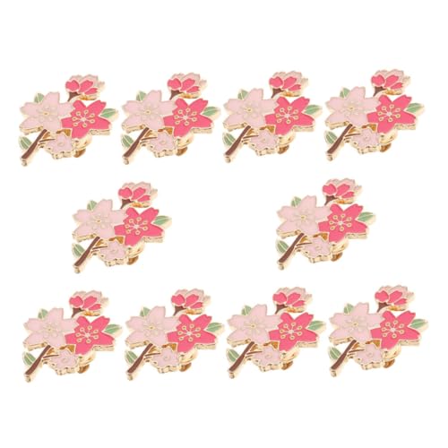 TOPPERFUN 10 Stück Blumen Emaille Broschennadeln – Kirschblüten Anstecknadeln Für Frauen Und Mädchen Frühlingsmütze Kleidung Taschen Accessoires DIY Basteln von TOPPERFUN
