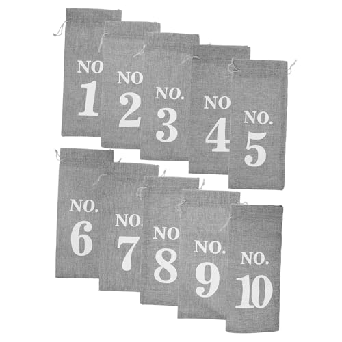 TOPPERFUN 10 Stück Flaschenbeutel Mit Kordelzug Wiederverwendbare Weinflaschenbeutel Aus Leinenimitat Für Weihnachts Geburtstags Und Hochzeitsfeier Verpackungszubehör von TOPPERFUN