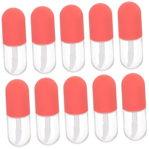 TOPPERFUN 10 Stück Mini Lipgloss Tube mit Stopfen Runde Lippenöl Behälter aus Robustem Material Auslaufsicher Handlich für DIY Kosmetik für Frauen Mädchen Geschenk von TOPPERFUN
