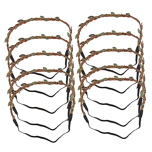 TOPPERFUN 10 Stück Rattan Haarband Material Gewebte Schnur Zum Basteln Zopf Stirnband Ranke DIY Kranz Haar Natürliches Damen Rattan Kopfstück Party Kopfkranz DIY Rustikales von TOPPERFUN