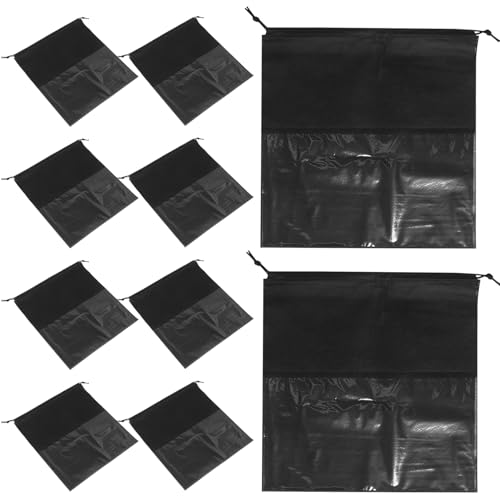 TOPPERFUN 10 Stück Reise Schuhbeutel Groß Staubdicht Tragbare Aufbewahrungstasche mit Klarsichtfenster für Schuhe Kleidung Accessoires Kordelzug für Einfache Handhabung Für Männer und von TOPPERFUN