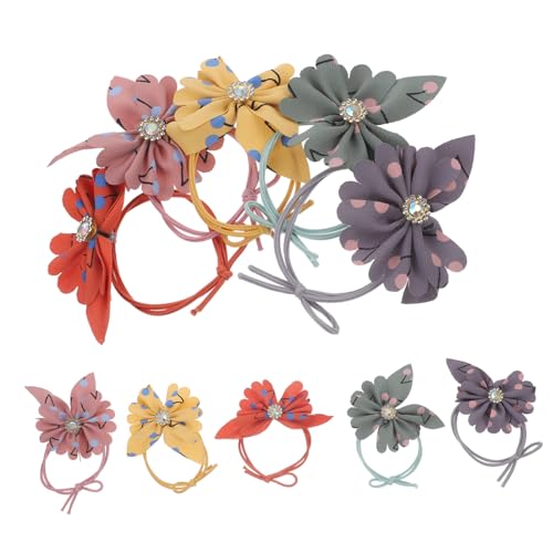 TOPPERFUN 10 Stück Teiliges Haargummi Damen und Mädchen Elastische Farbenfrohe Stoff haarbänder mit Blumenmuster Weiche Langlebige Haarschmuck accessoires für Vielseitige Zufällige Farbe von TOPPERFUN