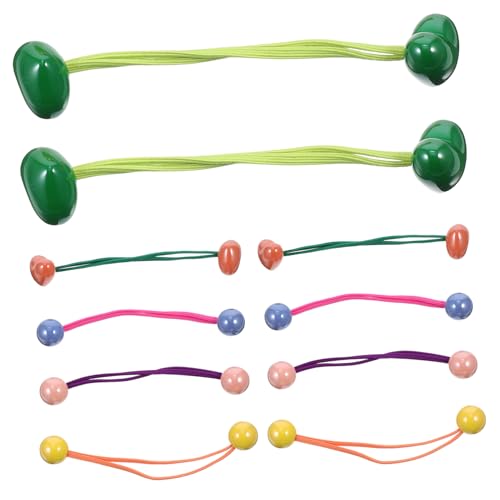 TOPPERFUN 10 Stück Teiliges Haargummi Mädchen Elastische Bunte Haarbänder mit Bunten Kugeln Weiche Dehnbare Ponytail holder Vielseitig Einsetzbar und Praktisch für Alltag von TOPPERFUN