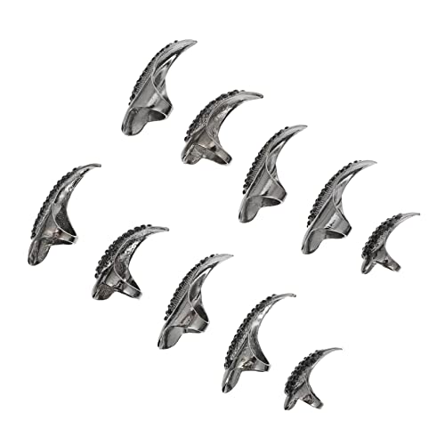 TOPPERFUN 10 Stück Teiliges Halloween Nagelkrallen Ringe mit Rhinestones für Robuste Fingernagel Schutzvorrichtungen für Kostüme Cosplay und Partys von TOPPERFUN